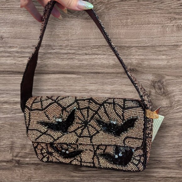 NWT VIRAL Beaded Bat & Spider Web Bag TJ MAXX - Picture 5 of 15